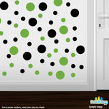 Black / Lime Green Polka Dot Circles Wall Decals | Polka Dot Circles | DecalVenue.com