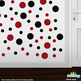 Black / Red Polka Dot Circles Wall Decals