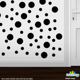 Black Polka Dot Circles Wall Decals