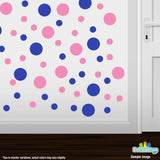 Blue / Pink Polka Dot Circles Wall Decals | Polka Dot Circles | DecalVenue.com