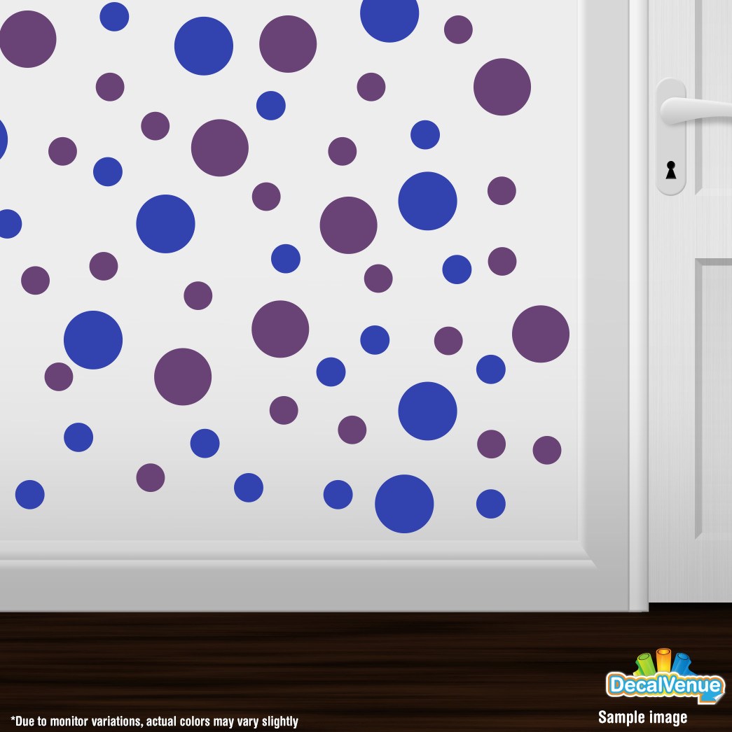 Blue / Purple Polka Dot Circles Wall Decals