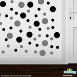 Black / Grey Polka Dot Circles Wall Decals | Polka Dot Circles | DecalVenue.com