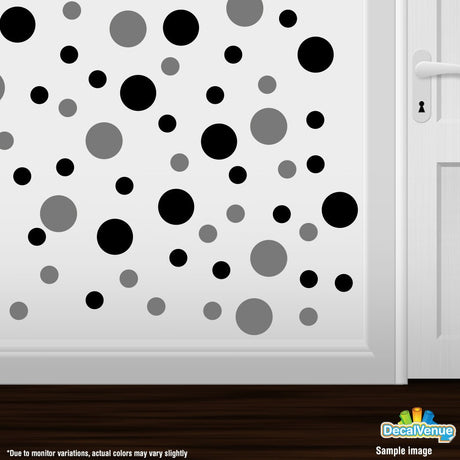 Black / Grey Polka Dot Circles Wall Decals