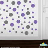 Grey / Lavender Polka Dot Circles Wall Decals | Polka Dot Circles | DecalVenue.com