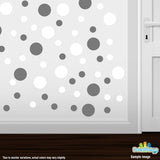 Grey / White Polka Dot Circles Wall Decals | Polka Dot Circles | DecalVenue.com