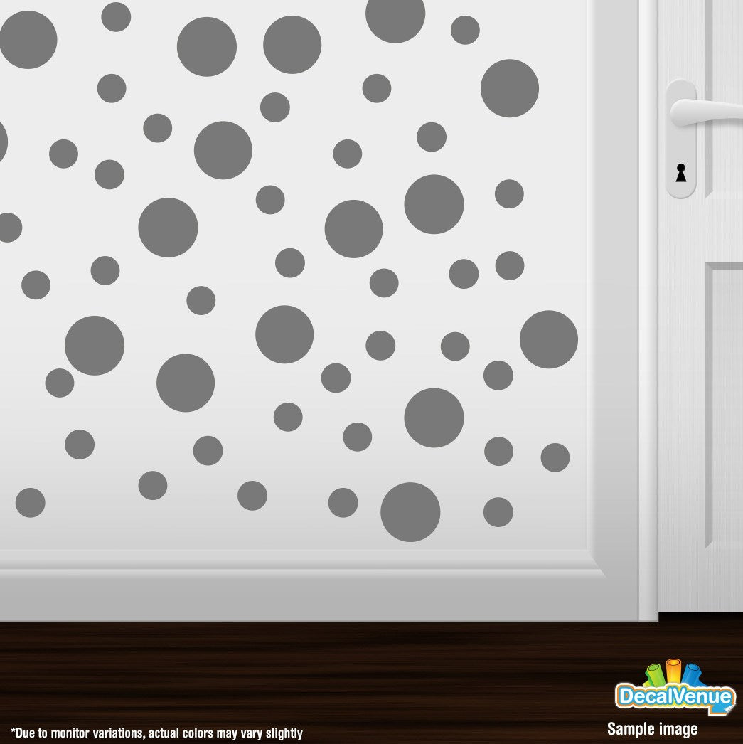 Grey Polka Dot Circles Wall Decals