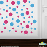 Hot Pink / Ice Blue Polka Dot Circles Wall Decals | Polka Dot Circles | DecalVenue.com