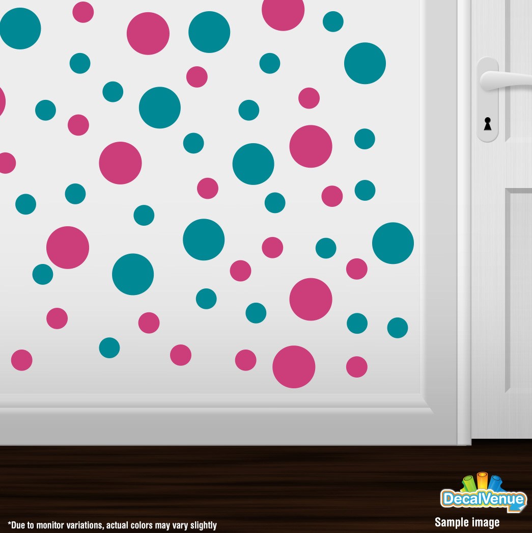 Hot Pink / Turquoise Polka Dot Circles Wall Decals | Polka Dot Circles | DecalVenue.com