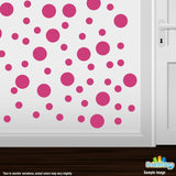 Hot Pink Polka Dot Circles Wall Decals | Polka Dot Circles | DecalVenue.com