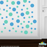 Ice Blue / Mint Green Polka Dot Circles Wall Decals | Polka Dot Circles | DecalVenue.com