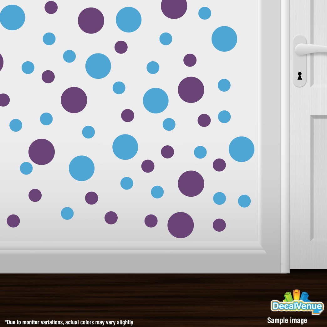 Ice Blue / Purple Polka Dot Circles Wall Decals