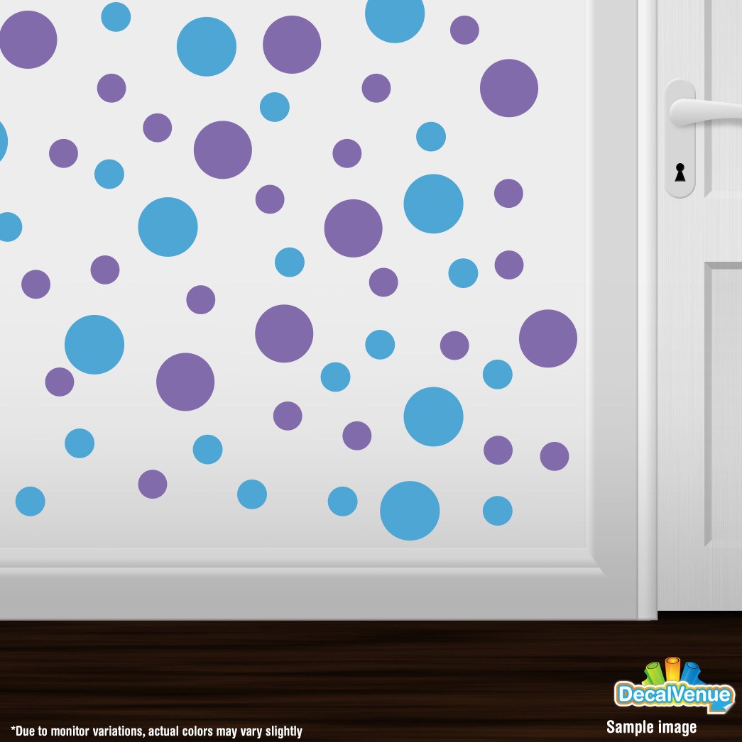 Lavender / Ice Blue Polka Dot Circles Wall Decals | Polka Dot Circles | DecalVenue.com
