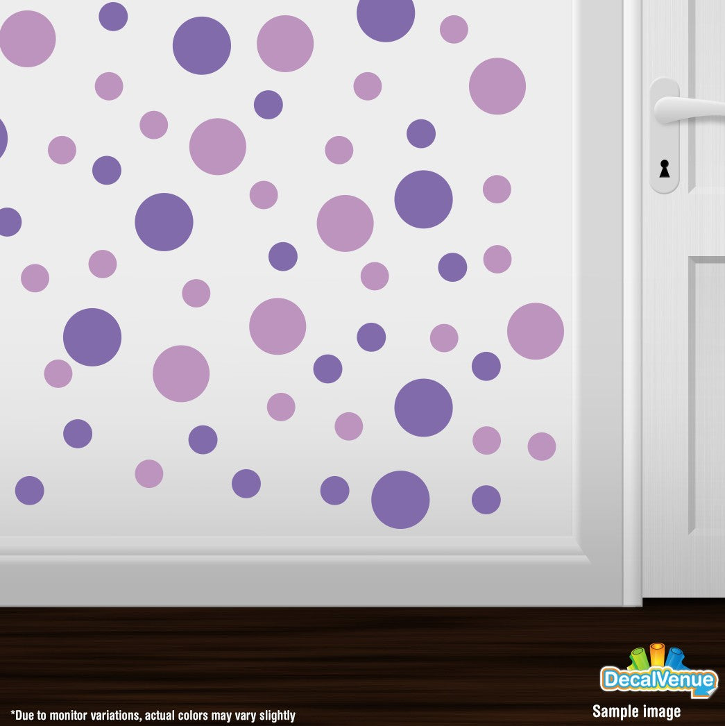 Lavender / Lilac Polka Dot Circles Wall Decals | Polka Dot Circles | DecalVenue.com