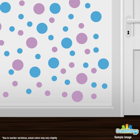 Lilac / Ice Blue Polka Dot Circles Wall Decals