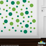 Lime Green / Green Polka Dot Circles Wall Decals
