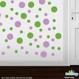 Lime Green / Lilac Polka Dot Circles Wall Decals | Polka Dot Circles | DecalVenue.com