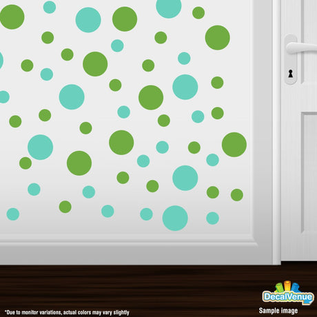 Lime Green / Mint Green Polka Dot Circles Wall Decals