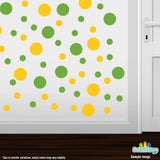 Lime Green / Yellow Polka Dot Circles Wall Decals