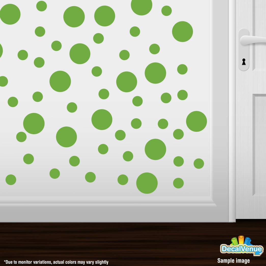 Lime Green Polka Dot Circles Wall Decals