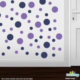Navy Blue / Lavender Polka Dot Circles Wall Decals | Polka Dot Circles | DecalVenue.com