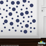 Navy Blue Polka Dot Circles Wall Decals | Polka Dot Circles | DecalVenue.com