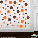 Orange / Chocolate Brown Polka Dot Circles Wall Decals | Polka Dot Circles | DecalVenue.com