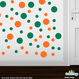 Orange / Green Polka Dot Circles Wall Decals | Polka Dot Circles | DecalVenue.com