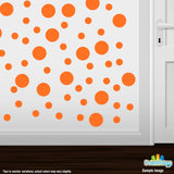 Orange Polka Dot Circles Wall Decals