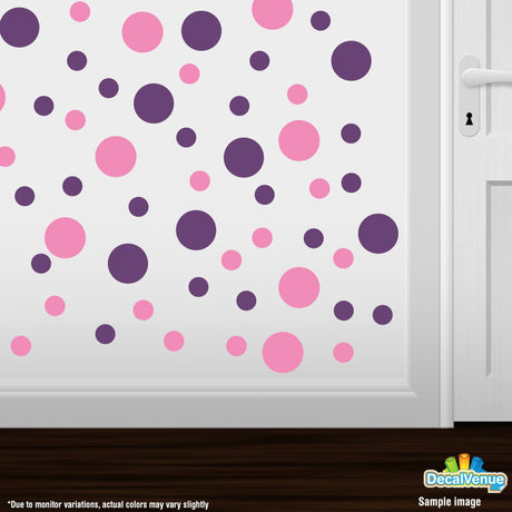 Pink / Purple Polka Dot Circles Wall Decals