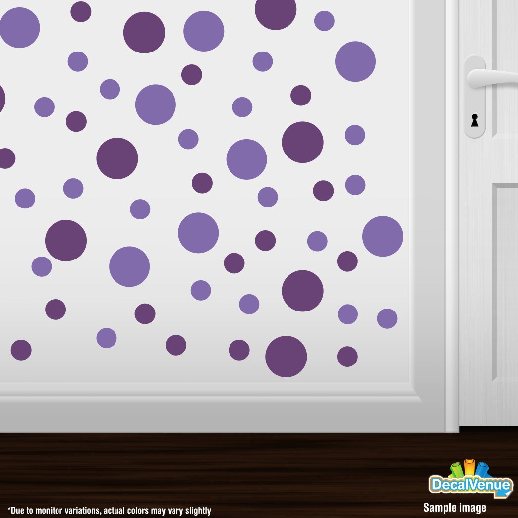 Purple / Lavender Polka Dot Circles Wall Decals