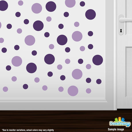 Purple / Lilac Polka Dot Circles Wall Decals