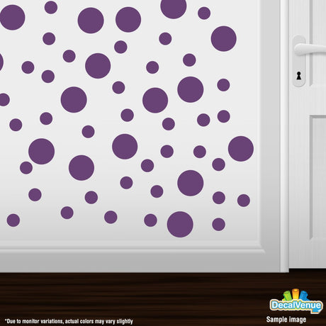 Purple Polka Dot Circles Wall Decals