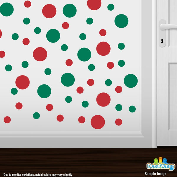 Red / Green Polka Dot Circles Wall Decals