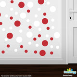 Red / White Polka Dot Circles Wall Decals