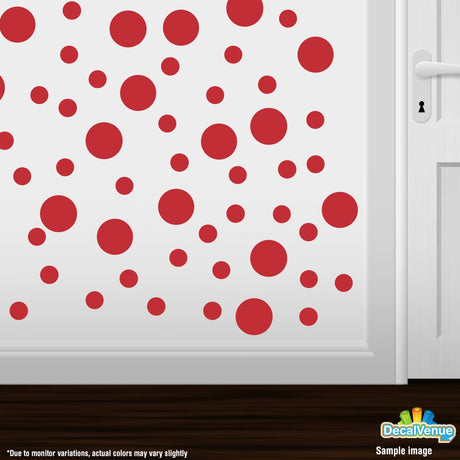 Red Polka Dot Circles Wall Decals