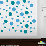 Turquoise / Ice Blue Polka Dot Circles Wall Decals
