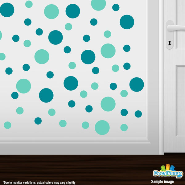 Turquoise / Mint Green Polka Dot Circles Wall Decals