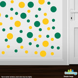 Yellow / Green Polka Dot Circles Wall Decals