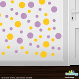 Yellow / Lilac Polka Dot Circles Wall Decals