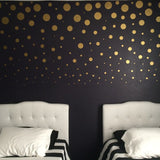 Set of 251 Metallic Gold Polka Dot Circles Wall Decals | Polka Dot Circles | DecalVenue.com
