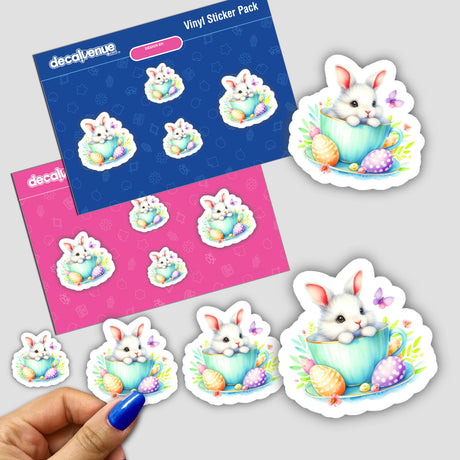 Cute Easter Bunny in a Mug Sticker