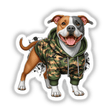 Camo Hoodie Pitbull Dog