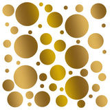 Set of assorted gold and yellow polka dot circles decorative vinyl wall decals stickers