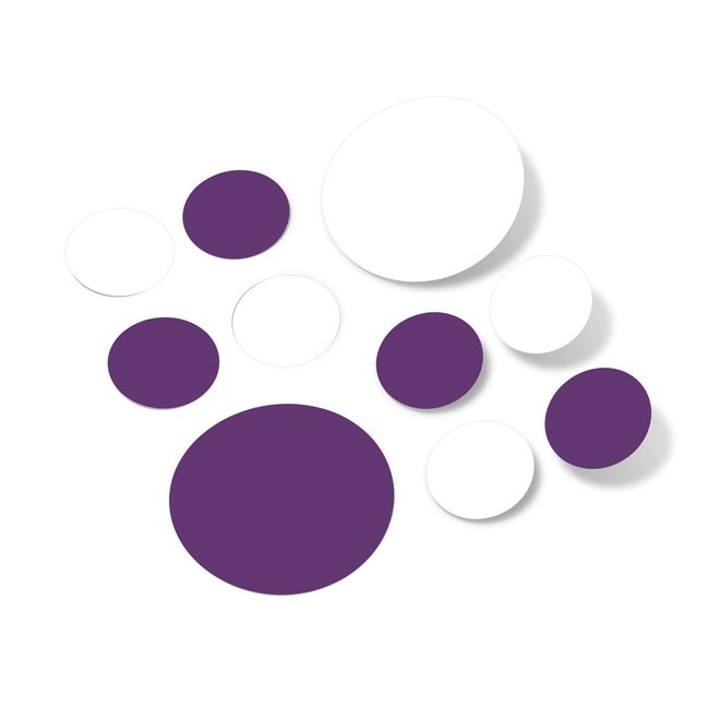 White / Purple Polka Dot Circles Wall Decals
