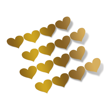 Metallic Gold Hearts Vinyl Wall Decals