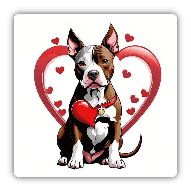 Pitbull Surrounded in Hearts