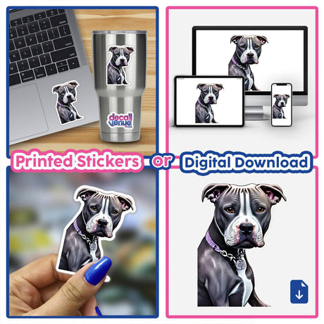 Gray Pitbull Portrait Style