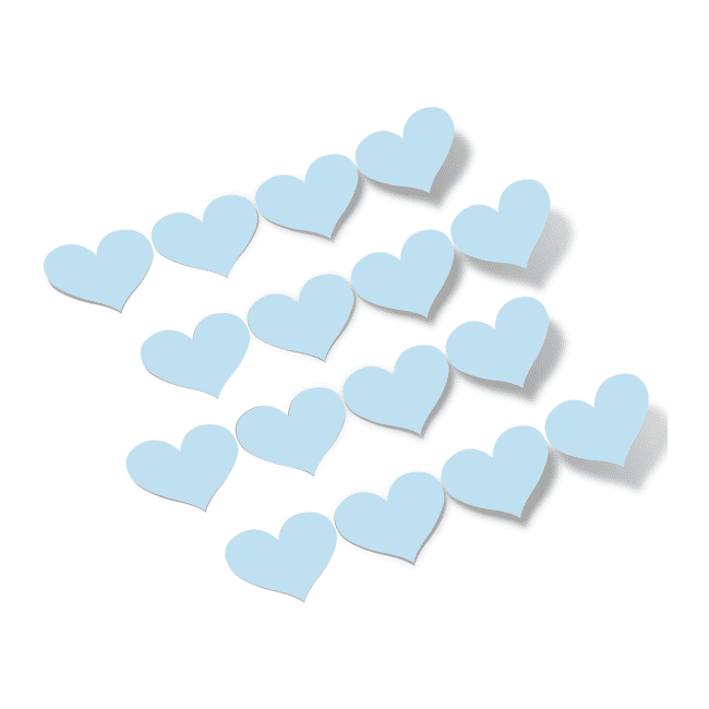 Baby Blue Hearts Vinyl Wall Decals