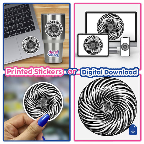 Twisting Vortex Optical Illusion Sticker