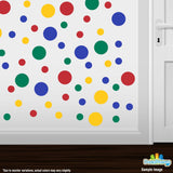 Red / Yellow / Blue / Green Polka Dot Circles Wall Decals